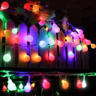 1PACK 10/20/40/80 LED Globe String Lights Battery Operated/USB Operated Indoor Fairy Light Waterproof Globe Hanging Lights For Bedroom Garden Tree Camping Wedding Party Decoration