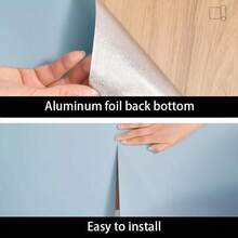 1 Roll Macaron Style Solid Color Peel And Stick Wallpaper, Textured Fashionable Self-Adhesive Contact Paper, Waterproof, Oil/Heat Resistant PET Aluminum Foil, Removable And Reusable Wall Decals In Multiple Colors, Easy To Install For Kitchen, Bedroom, Living Room, Dorm, No Damage - Multicolor - View 8