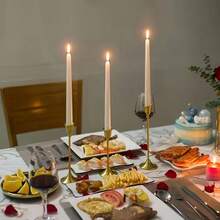 30 件/套优雅金色金属烛台套装，复古装饰中心烛台 12 件套，金属烛台适用于 3/4 英寸蜡烛，感恩节、圣诞节、婚礼的高烛台 - 彩色 - 查看 10