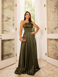 Dahiana Long Dress - 橄欖綠 - 查看 4