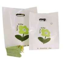 50pcs/Clothing Green Flower Handbag Fashion Women's Plastic Shopping Bag Fresh And Simple Jewelry Gift Bag Summer Cooling,Beach,Travel