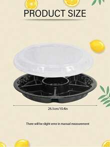 Round Plastic Appetizer Tray With Lid Divider Tray,Disposable Food Storage Containers,Fruit Plate Vegetable Tray,Suitable For Party And Buffet-Party Supplies - White - View 6