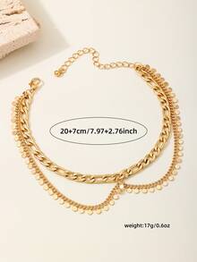 A Simple And Fashionable Water Droplet Handmade Chain With Tassels And A Small Fragrant Style Anklet - Golden - View 5