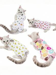 Soft And Comfortable Pet Spaying & Neutering Recovery Wear, Anti-Licking Clothing For Cat/Dog Postoperative Care - Multicolor - View 1