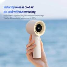 Portable Handheld Fan With Adjustable Speed, Turbo Mini,Rechargeable Battery. Personal Fan With Metal Body, Digital Display, Suitable For Women And Men's Travel/Camping/Outdoor Gifts