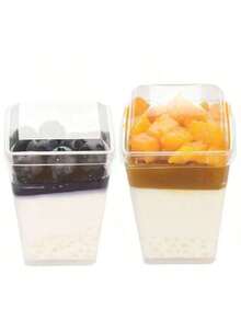 10/20pcs 150ML-Disposable Tall Cup Small Clear Plastic Cup Dessert Table Mousse Cup Pudding Cup - Transparent - View 5