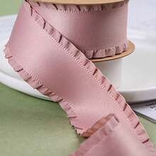 Ruffle Satin Ribbon, Thick Ruffled Woven Tape, DIY Bow Hair Accessories, High Density Wavy Edge Ribbon