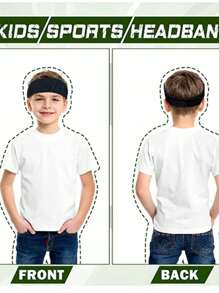 5pcs Kids Sports Headbands, Toddler Absorbent Elastic Sweatbands For Boys, Sweat-Wicking Headband For Sports, Yoga, Running, Workout, Golf, Camping, Tennis