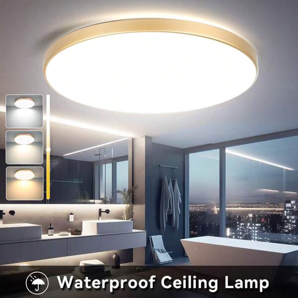 CANMEIJIA LED Deckenleuchte, Pendelleuchte mit Gold-/Schwarz-/Weißem Rahmen, großer Panelgröße, geeignet für Badezimmer, Schlafzimmer, Büro, Wohnzimmer, Kleiderschrank, Vitrine, Bühne, KTV, Flur, Esszimmer, Bekleidungsgeschäft, Bar, 220V