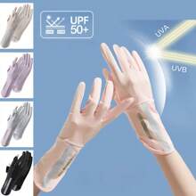 1 szt. Wiosenne/letnie lekkie rękawiczki chroniące przed słońcem, anty-UV, bezpalcowe, z ekranem dotykowym, do jazdy na rowerze, na zewnątrz, oddychające, średniej długości, lodowate, chłodne i cienkie