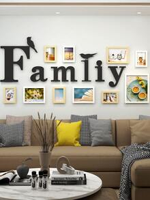10 قطع إطارات جدارية لصور DIY، ألبوم صور معلق على الحائط لديكور الغرفة، يأتي مع لوحة حرفية عائلية، بدون الحاجة إلى ثقب