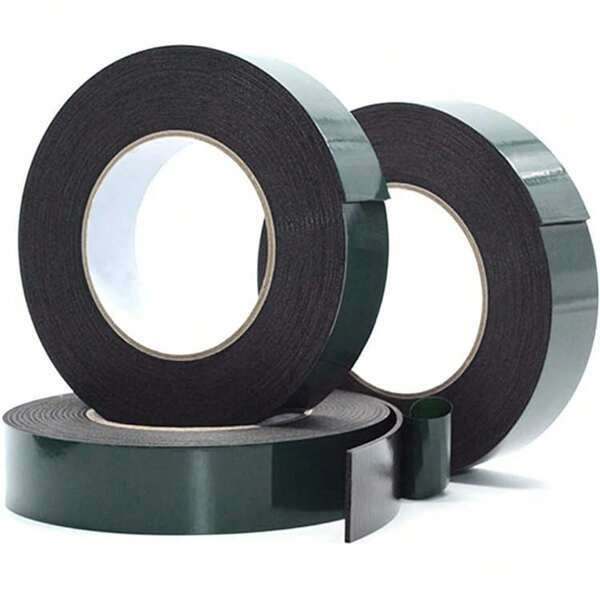 393.7 Inch Strong Foam Double-Sided Tape Black PE Foam Tape With Green Film High-Temperature Resistant Decorative Tape For Outdoor & Indoor, Home & Office Decor, Car Installation, Photo Frames, Advertisements