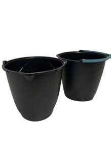 kit de 2 baldes reforçado 8 litros preto
