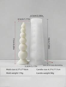 Khuôn cột bong bóng acrylic, thích hợp làm nến, cột tre, đồ trang trí xông hương, khuôn nhựa, dụng cụ thủ công hình học, quà tặng hình cầu và hình trụ tự làm. - trắng - Xem 10