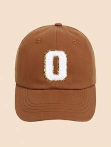 1pc Solid Caramel Color Letter Decor Baseball Cap, For Girls Ages 1-5 Years Old, Suitable For Spring/Summer Everyday Casual Wear - Caramel - View 11