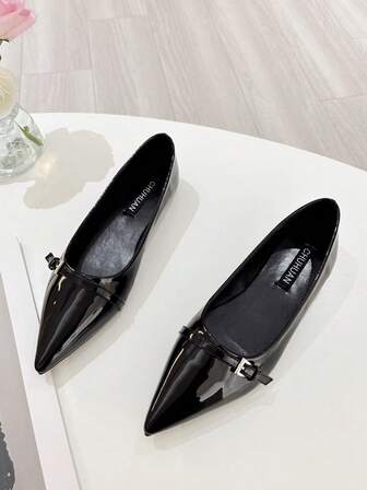 Plus Size 41-43, spetsad tå för kvinnor Platta Casual Slip-On Loafers