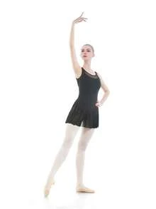 balletto 成人露背芭蕾舞紧身衣连衣裙，女士舞蹈服体操连体服，适合训练和表演，黑色，春季运动款 - 黑色 - 查看 3