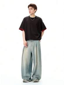 INFLATION 二合一双面薄荷绿T恤，轻盈快干宽松短袖，2025年春夏新品 - 黑色 - 查看 5