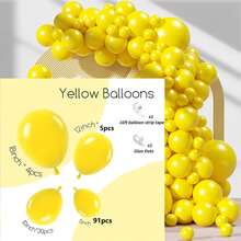 132 件黄色气球花环拱门套装，适用于婴儿淋浴向日葵蜜蜂婚礼生日派对装饰 - 彩色 - 查看 11