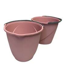 kit de 2 baldes reforçado 8 litros rosê