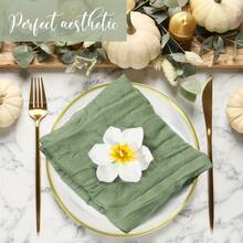 6/12/24pcs Cheese Cloth Napkins, Vintage Bohemian Cheese Cloth Napkins, 20x20 Inches (Approx. 50x50cm) Reusable Napkins For Party, Wedding, Dinner, Everyday Use, Reception Decor, Bridal Shower Table Decor