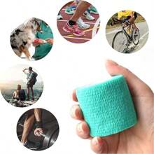 12pcs Self-Adhesive Bandages, 2 "X 5 Yards Non-Woven Adhesive Bandages, Sports Stretch Bandages And Veterinary Wound Adhesive Bandages, Animal Colored Neon Sports Wristbands, Waterproof, Suitable For Running Sports, Fitness Equipment Gym Accessories