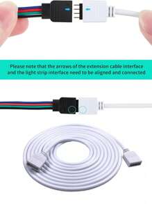 0.5米-5米（1.64英尺-16.4英尺）4针RGB LED灯条延长线，兼容SMD 5050和3528 LED灯条，可用于灯条间或灯条与控制器之间的连接。 - RGB電纜線 - 查看 7