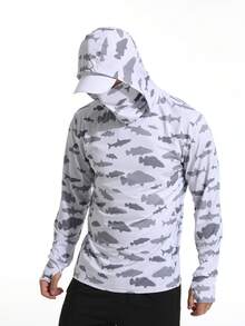 夏季户外钓鱼防晒服海钓冰丝路亚透气户外皮肤衣骑行服 - 彩色 - 查看 3