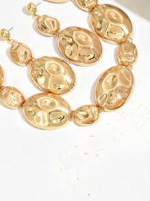 Set de 3 collares metálicos geométricos elípticos elegantes y carismáticos de estilo europeo y americano a la moda
