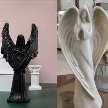 1 Peça, Estátua Ornamental do Anjo Negro. Esta escultura de um anjo é feita em um estilo escuro, se afastando da imagem tradicional de um anjo e contando histórias não contadas.
