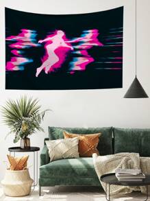 1pc Phantom Body Art Print Tapestry, Wall Decor, Ins Style, Polyester Hanging Tapestry For Living Room, Bedroom, Office, Dorm, Home Decoration, Party, With 3 Wall Nails And 2 Clips Included