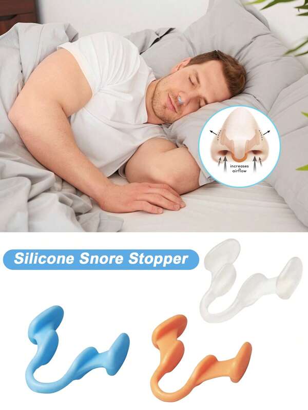 20PCS/10PCS/6PCS/2PCS Fitted With Anti-Snoring Nose Clips For Better Sleep, Snoring Solution, Comfortable Silicone Design, No Battery Or Power Supply, Help Stop Snoring And Improve Sleep Quality, Snoring Device