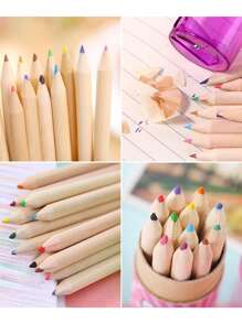 12 pezzi Piccola matita da disegno e colorare a 12 colori, set di piccole matite colorate a tema orsetti, colori casuali, adatto per il ritorno a scuola