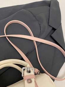 1pc Minimalist Fashionable Handbag, Solid Color PU Bucket Bag, Versatile For Daily Wear, Shoulder Crossbody Bag, Spring/Summer - Small - View 10