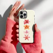 花卉手机壳夏季花卉兰花和百合简约保护套适用于 17 Air 17 Pro Max 16 Pro 15 14 Plus 13 12 11 - 彩色 - 查看 2
