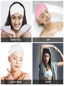 Fascia per capelli regolabile da donna per trattamenti spa e viso, turbante in morbido asciugamano per il lavaggio del viso, accessori per capelli da trucco