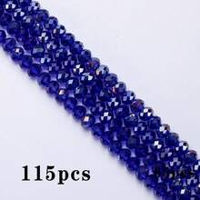 4mm 6mm 8mm Dark Green AB-Coated Flat Crystal Beads, Glass Wheel Beads For Jewelry Making, Bracelets, Necklaces - Flat Beads Dark Blue AB - View 16