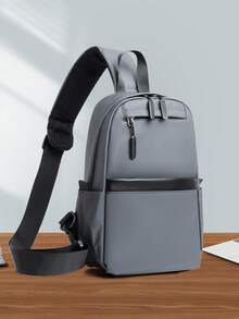 Casual Large Capacity Shoulder Bag For Men, Minimalist Design Suitable For College Student, Outdoor, Multi-Purpose Crossbody Bag - Multicolor - View 11