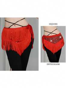 Middle Eastern Style Sequin Fringe Hip Scarf Waist Chain, An Exquisite Decorative Piece That Shines At Festivals And Carnivals, Showcasing A Unique Style