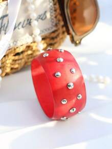 Brazalete de resina asimétrico de viento retro de lujo, nuevo brazalete de primavera y verano de madera de pino natural, brazalete de barra obligatoria de trébol de cuatro hojas, joyería diaria, pero también adecuado para vacaciones, fiestas, pasarelas, uso como regalo(madera de pino natural, vetas y marcas de madera son normales)