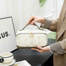 1pc Women's Large Capacity Multi-Layer Makeup Bag, Makeup Case Organizer, High-End