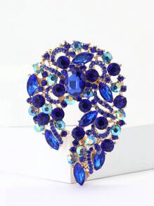 Broche de flor de cristal grande y elegante para mujer, adecuado para usar con vestido, traje, sombrero, zapatos, pañuelo con flor