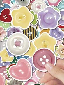 63/50 件 Ins 风格纽扣贴纸涂鸦贴纸廉价贴纸乙烯基贴纸日记贴纸手帐贴纸装饰派对滑板手机壳水杯贴纸吉他贴纸可 DIY 贴纸笔记本贴纸 - 彩色 - 查看 7