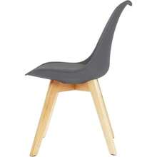 White Circular Dinner Table Set With 4 Dining Chairs - White - White Table & Grey Chairs - View 4