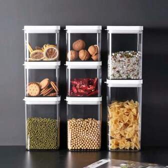 1pc AS+PP Transparent Sealed Jars Food Box