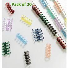 20pcs 5-Hole Ring Binder Clasp A4 Plastic Loose Leaf Binder Rings Replaceable Transparent Plastic Rings For Notebook,Back To School,School Supplies