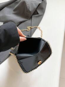 2025 New European And American Fashion Folding Women's Bag With High Quality And Personalized Weaving Chain Shoulder Crossbody Bag - Black - View 10