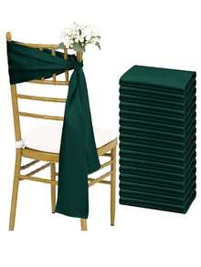 5 件/10 件深绿色缎带椅子腰带领带丝带椅子腰带结蝴蝶结适用于招待会家庭聚会活动宴会仪式婚礼装饰品