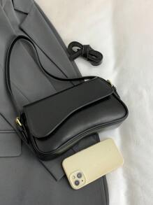 Bag Handbag 2025 New Solid Color PU Material Texture Luxury Wind This Is A Solid Color Bright Evening Clutch Bag, With A Fashionable And Unique Short Arc Design, Equipped With Vest Buckle, Suitable For Ladies To Shoulder And Slung, 2024 Korean Fashion, Is The Best Valentine's Day Gift For Her, Travel, Travel, Shopping And Other Occasions To Use The Bag