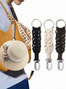 1pc Metal Hat Clip On Bag Travel Accessories Hat Holder For Handbag Backpack Luggage Hat Keeper Clip For Travel Outdoor Camping Hiking Crochet - Black - View 1